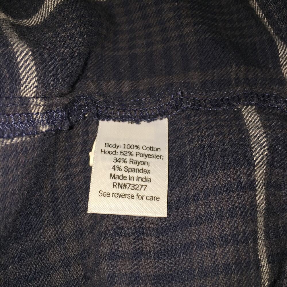 SO Goods For Life Cropped Hoodie Shacket size S Blue Plaid - Picture 5 of 7